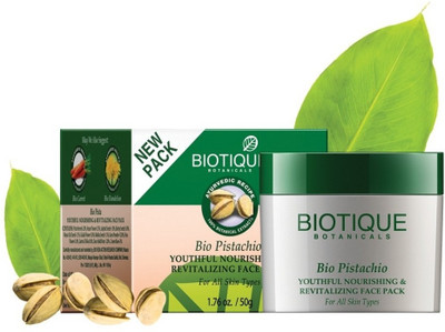 Biotique Bio Pistachio Youthful Nourishing & Revitalising Face Pack 50 g Biotique Bio Pistachio Youthful Nourishing & Revitalising Face Pack 50 g