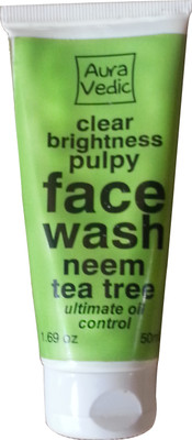15% OFF on Auravedic Clear Brightness Pulpy with Neem Tea Tree Face Wash 15% OFF on Auravedic Clear Brightness Pulpy with Neem Tea Tree Face Wash