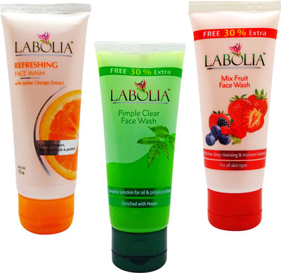 Labolia Orange Extract Refreshing Pimple Clear & Mix Fruit Kit Face Wash Labolia Orange Extract Refreshing Pimple Clear & Mix Fruit Kit Face Wash