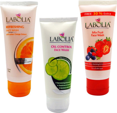 Labolia Orange Extract Refreshing Oil Control & Mix Fruit Kit Face Wash Labolia Orange Extract Refreshing Oil Control & Mix Fruit Kit Face Wash