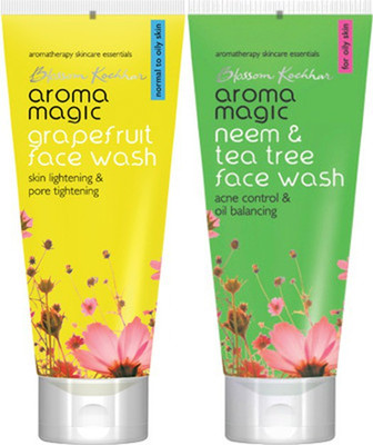 AromaMagic Grape Fruit ,Neem And Tea Tree Combo Face Wash (200 G)