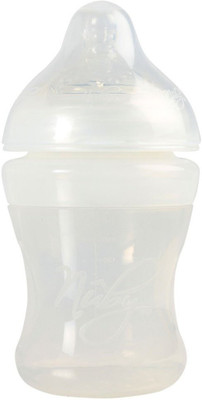 Nuby Silicone Bottle With Medium Flow Nipple - Food Grade Plastic Silicone Bottle (White)