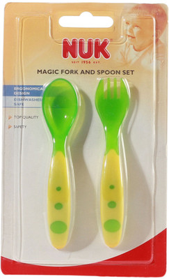 NUK Magic Fork And Spoon Set - Plastic Material NUK Magic Fork And Spoon Set - Plastic Material