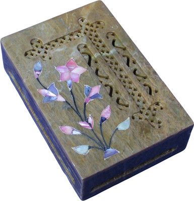 41% OFF on Artist Haat Handcrafted With Inlay Grill Work And L Shape Carving Jewellery Vanity Box Beige