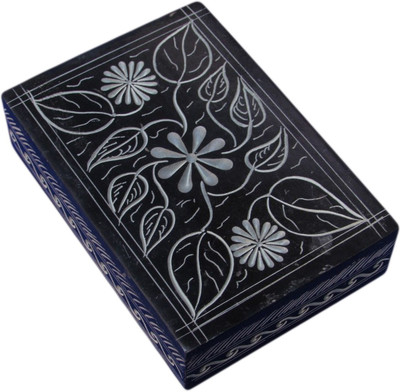 58% OFF on Artist Haat Hand Carved Natural Soapstone Leaf Carved Jewellery Vanity Box Black 58% OFF on Artist Haat Hand Carved Natural Soapstone Leaf Carved Jewellery Vanity Box Black