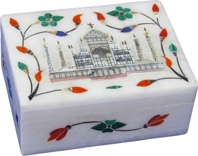 50% OFF on Artist Haat Handcrafted Marble With Taj Mahal Inlay Grill Work Jewellery Vanity Box White