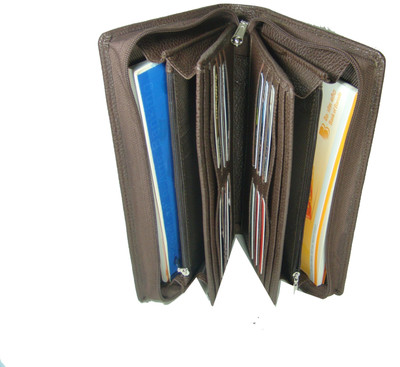 Essart Travel Kit PU Leather Cheque Book Holder (Set Of 1, Brown)