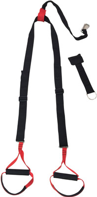 Sahni Sports Home Gym Suspension Trainer System Fitness Band (Black, Red, Pack Of 2)