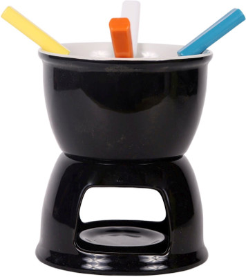JB Collection Ceramic Fondue Set Black JB Collection Ceramic Fondue Set Black