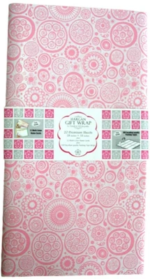 25% OFF on Hargan Gift Wrap Pink Rangoli 100% Paper Gift Wrapper