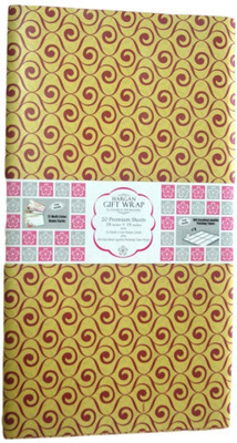 25% OFF on Hargan Gift Wrap Maroon Shank on Golden Yellow Base 100% Paper Gift Wrapper