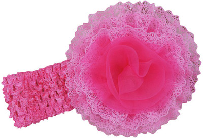 5% OFF on PinkXenia Infant Girls Flower Chiffon Lace Yard Knitting Hair Weave Crochet Baby Cream Soft Head Band