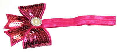 BabyCouture Sparkling Sequin Bow & Pearl Head Band BabyCouture Sparkling Sequin Bow & Pearl Head Band