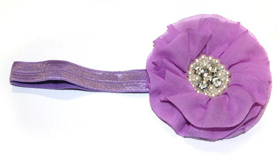 BabyCouture Chiffon Flock Of Pearls Diamond Head Band BabyCouture Chiffon Flock Of Pearls Diamond Head Band