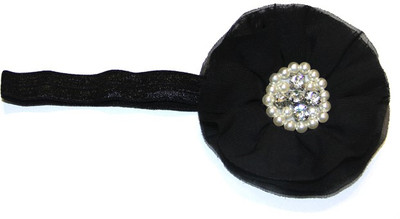 BabyCouture Chiffon Flock Of Pearls Diamond Head Band