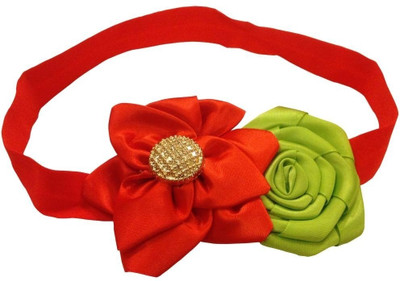 11% OFF on PinkXenia Red Green Rose Flowers Floral Newborn BabyGirl soft Head Band