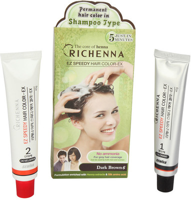 Richenna Shampoo Based Hair Color Dark Brown
