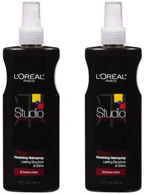 L 'Oreal Paris Studio Line Strong Suit Mega Spritz Finishing Hairspray Extreme Hold (Pack Of 2) Hair Styler L 'Oreal Paris Studio Line Strong Suit Mega Spritz Finishing Hairspray Extreme Hold (Pack Of 2) Hair Styler