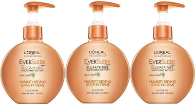 L 'Oreal Paris Eversleek Sulfate-Free Smoothing System Humidity Defying Leave-In Creme (Pack Of 3) Hair Styler L 'Oreal Paris Eversleek Sulfate-Free Smoothing System Humidity Defying Leave-In Creme (Pack Of 3) Hair Styler