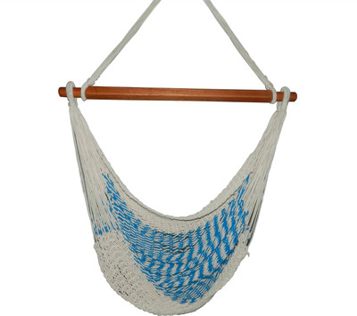 Royallyrelax Handmade Mexican Rope Cotton Hammock (Blue)