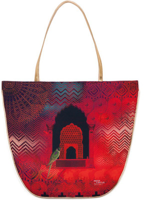 India Circus Parrot and Palace Oval Tote Multicolor