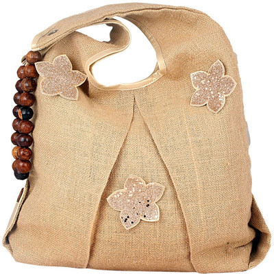 20% OFF on Desi Crown Magnificent Cream Cotton Handcrafted Eco Friendly Shoulder Hand Bag Cream