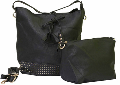 52% OFF on Painting Mantra Tsarina Studded Shoulder Bag Black