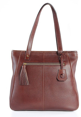 TLB Butter Leather Tasseled Hand-held Bag Sumptuous Brown