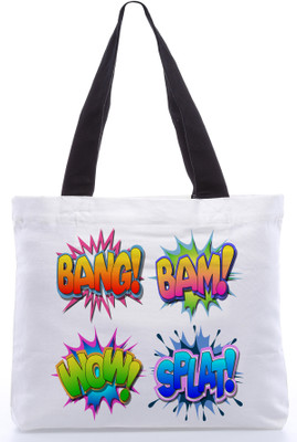 30% OFF on Snoogg Canvas Design Bang Bam Tote White