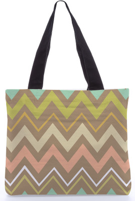 30% OFF on Snoogg Canvas Design Zigzag Tote Multicolor