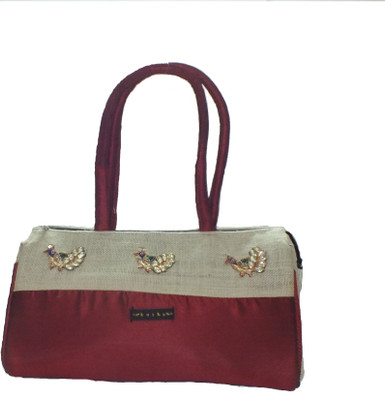 Kosha Peacock Hand-held Bag Red