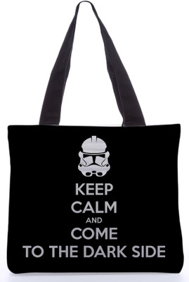 40% OFF on Snoogg Canvas Design Keep Calm and Dark Side Shoulder Bag Black