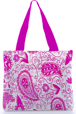 30% OFF on Snoogg Canvas Design Rangoli Print Tote White, Pink