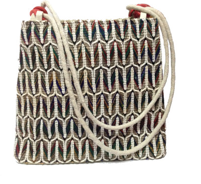 16% OFF on Rksons Jute Hand-held Bag White-06