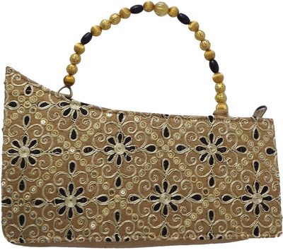 28% OFF on Stylocus Embroidered Slant evening Carry Satchel Gold