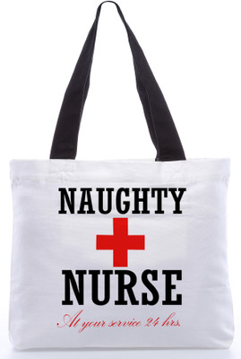 30% OFF on Snoogg Canvas Design Naughty Nurse Tote White