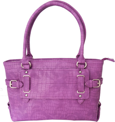 37% OFF on Super Drool Front Purple Leatherette Patch Hand-held Bag Purple05