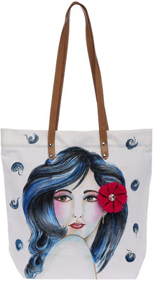 33% OFF on Pranil Designs Hand Painted Lady With Crochet Flower Tote White-Black 33% OFF on Pranil Designs Hand Painted Lady With Crochet Flower Tote White-Black