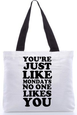 30% OFF on Snoogg Canvas Design Massages Tote White