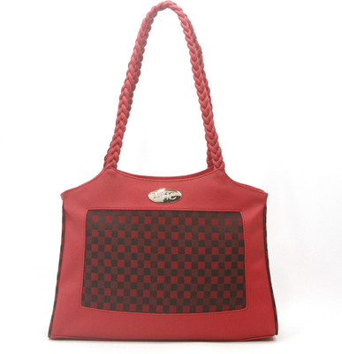 57% OFF on DHC Checkered Shoulder Bag Red