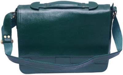 20% OFF on Grasshooper GH-LLSHB Leather Laptop Side Horizontal Messenger Bag Black