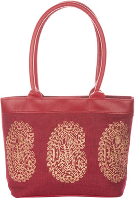 Jute Cottage 3 Mango Print Shoulder Bag Maroon Jute Cottage 3 Mango Print Shoulder Bag Maroon
