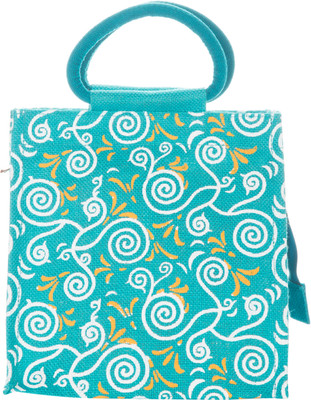 Jute Cottage All Over New Print Hand-held Bag Blue Jute Cottage All Over New Print Hand-held Bag Blue