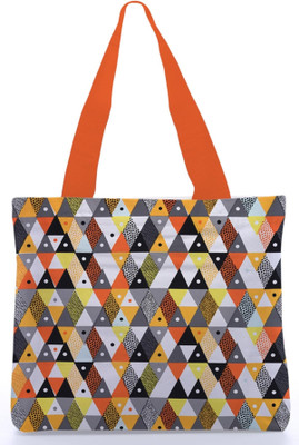 30% OFF on Snoogg Canvas Design Zigzag Tote Multicolor