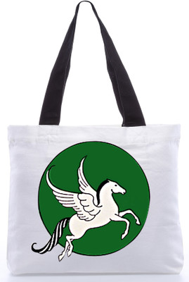 30% OFF on Snoogg Canvas Design Flying Horse Tote White