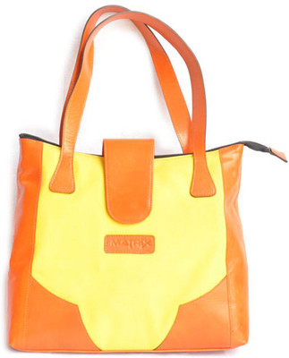 Matrix Ladies Leather-Canvas Shoulder Bag Yellow, Orange Matrix Ladies Leather-Canvas Shoulder Bag Yellow, Orange