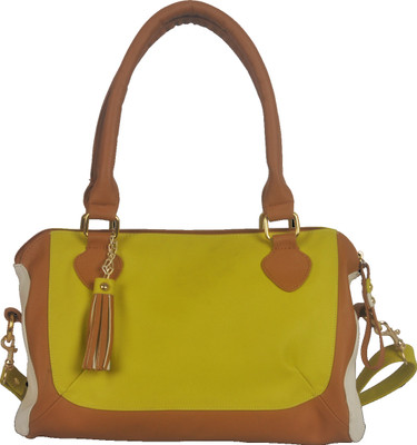 Toteteca Bag Works Mid Shoulder Satchel Shoulder Bag - Acid Green, Offwhite, Tan