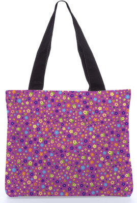 30% OFF on Snoogg Canvas Design Pink Floral Pattern Tote Pink