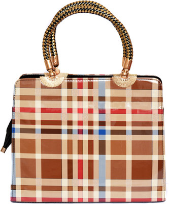 13% OFF on Trendy Collectionz Checks Fancy Hand-held Bag Brown 13% OFF on Trendy Collectionz Checks Fancy Hand-held Bag Brown