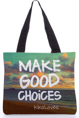 30% OFF on Snoogg Canvas Design Make Good Choices Tote Multicolor
